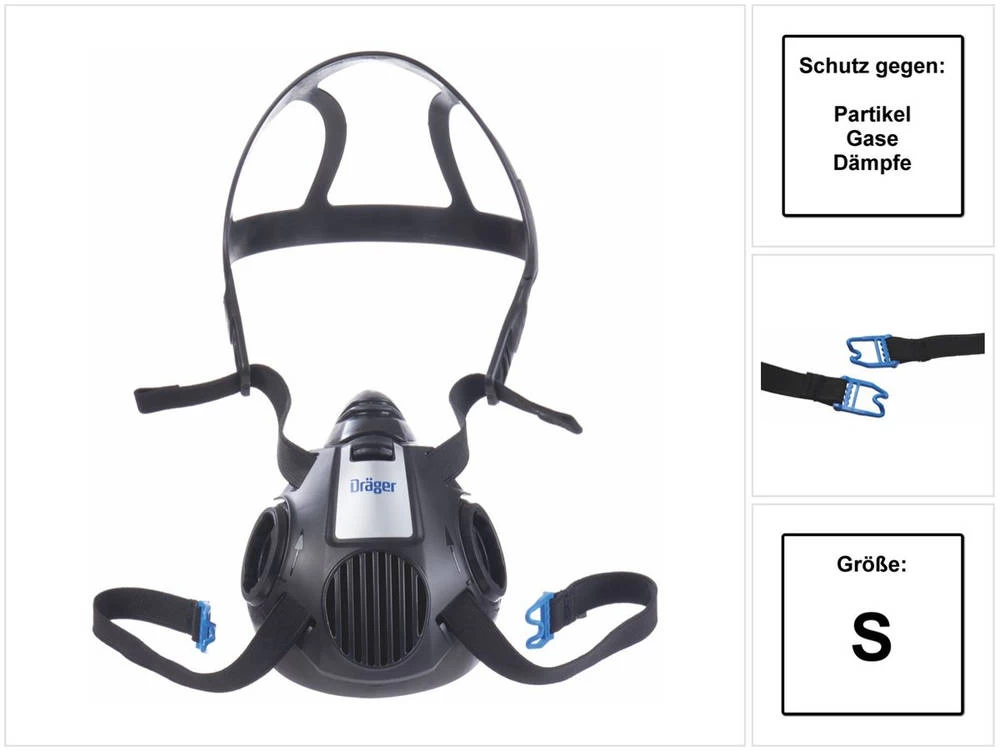 Dräger X-plore 3500 S Atemschutz Maske Halbmaske Für Bajonettfilter Größe S - Ohne Filter 1 Dräger X-plore 3500 S Atemschutz Maske Halbmaske Für Bajonettfilter Größe S - Ohne Filter