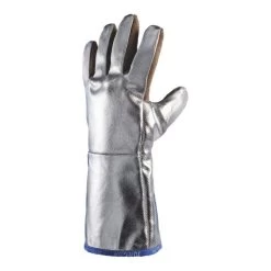 Jutec Hitzeschutzhandschuhe 5-Finger,Universalgr.natur/silb Leder EN388,EN407 Kat.III