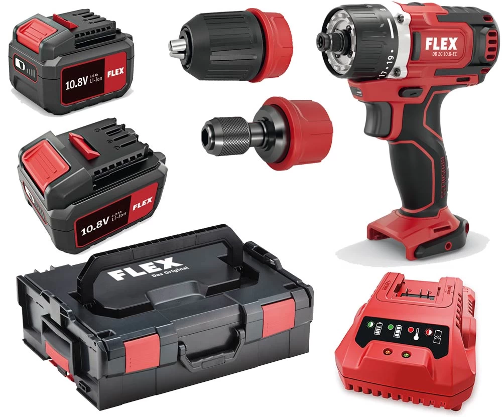 FLEX Akkuschrauber DD 2G 10.8-EC 2x Akkus Ladegerät L-BOXX 462.764 1 FLEX Akkuschrauber DD 2G 10.8-EC 2x Akkus Ladegerät L-BOXX 462.764