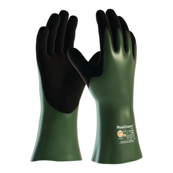 BIG Chemiehandschuh MaxiChem Cut 56-633 Gr.11 Grün/schwarz EN 388,EN 374 1 BIG Chemiehandschuh MaxiChem Cut 56-633 Gr.11 Grün/schwarz EN 388,EN 374