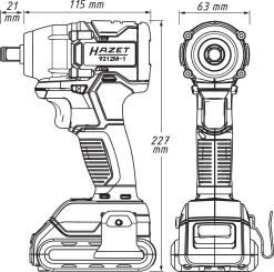 HAZET Mini Akku-Schlagschrauber-Satz 18 V 270 Nm Vierkant 12,5mm 1/2 Zoll 3-teilig 9212M-1 -Es ist das That-Tools-Gefühl. 9212m 23skizzeY8uovJ08IwZpA