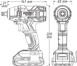 HAZET Akku Schlagschrauber-Satz 18 V 260 Nm Vierkant 12,5mm 1/2 Zoll 3-teilig 9212SPC-1 -Es ist das That-Tools-Gefühl. 9212spc 23skizze5cOoU8xnxbdHn