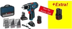 Bosch Akkuschrauber GSR 10,8-2-LI Inkl. 2x 2,0 AH + 4,0 AH GRATIS + Zub.