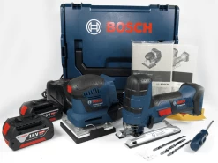 Bosch Akku Schwingschleifer GSS 18V-10 & Stichsäge 06015A5101 + 2x 5Ah + L-Boxx 06015A5101